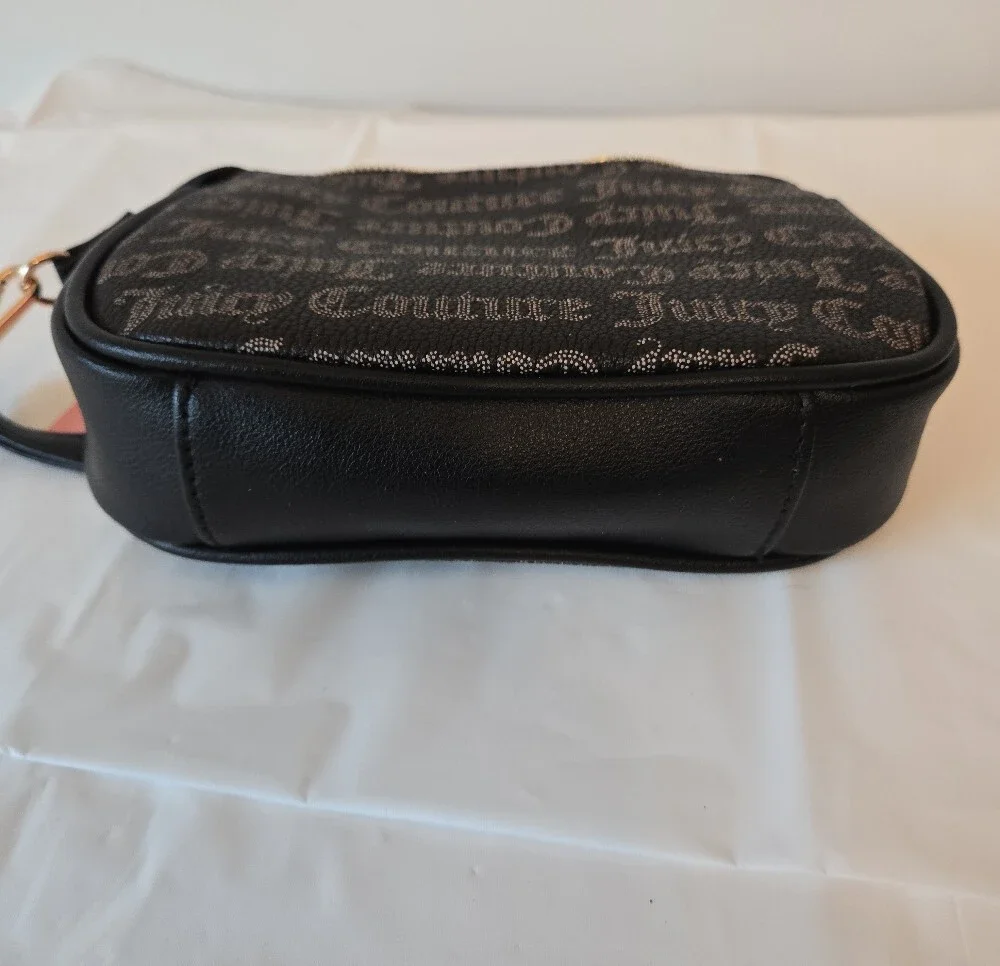 Juicy Couture Gothic Script Wristlet with Gold Heart Charm